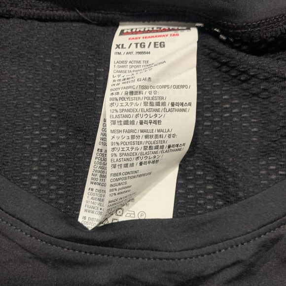 NWT Kirkland Signature Black Active Tee Sz. XL - Picture 3 of 6